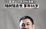 66岁演员陆树铭心梗去世，四月前曾登台再演“关羽”，最后露面照曝光 ...