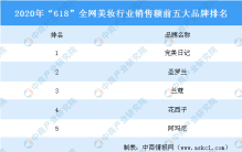 2020年“618”全网美妆行业品牌销售额排行榜（TOP5）