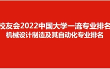 2022中国大学机械设计制造及其自动化专业排名，华中科技大学第一