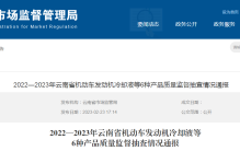 2022—2023年云南省机动车发动机冷却液等6种产品质量监督抽查情况通报