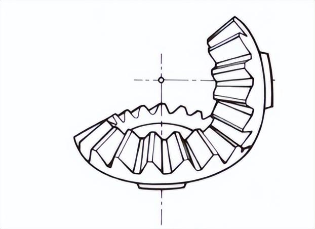 弧齿锥齿轮齿线为曲线的锥齿轮