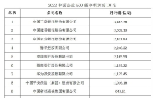 中国企业500强中，这10家企业最赚钱