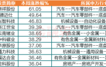 本周十大牛熊股：汽车零部件龙头涨超61%，锗、镓概念多股大涨，卫宁健康大跌30%成为第一熊股