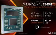 “世界最快！” AMD锐龙9 7945HX3D移动处理器发布