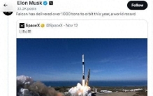 马斯克：SpaceX今年已将超1000吨有效载荷送入轨道，创世界纪录