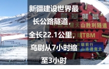 新疆建设世界最长公路隧道，全长22.1公里，乌尉从7小时缩至3小时