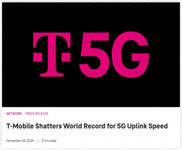 2.2 Gbps：T-Mobile刷新5G上传速度世界纪录